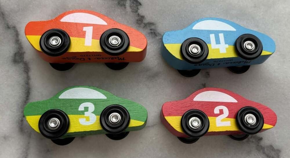 Melissa and Doug Assorted Race Cars Wooden GH17270 Green Red Blue Orange Lot